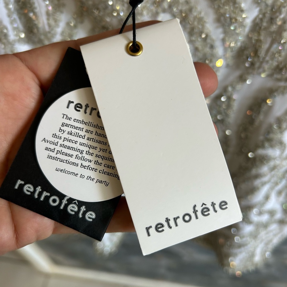NWT Retrofete Pary Dress/ Withe / Silver/ Size L - Picture 8 of 16
